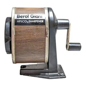 Vintage APSCO Berol Giant Pencil Sharpener Woodgrain Mount Industrial Work